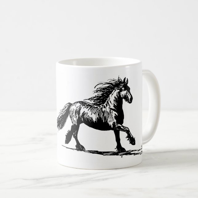 Taza De Café Mok met pentekening van Fries paard (Anverso derecho)