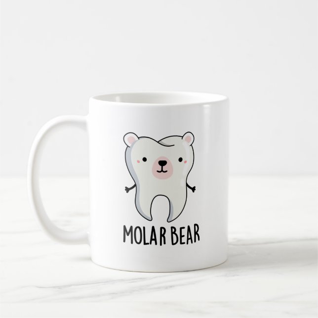 Taza De Café Molar Bear Funny Tooth Pun (Izquierda)