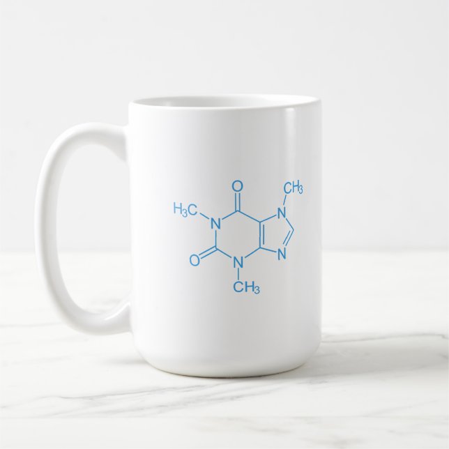 Taza De Café Molécula cafeína azul (Izquierda)