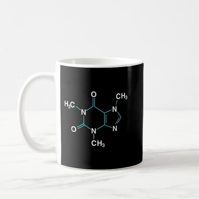 Taza De Café Molécula Cafeína - Café Funny Química Pullove (Izquierda)
