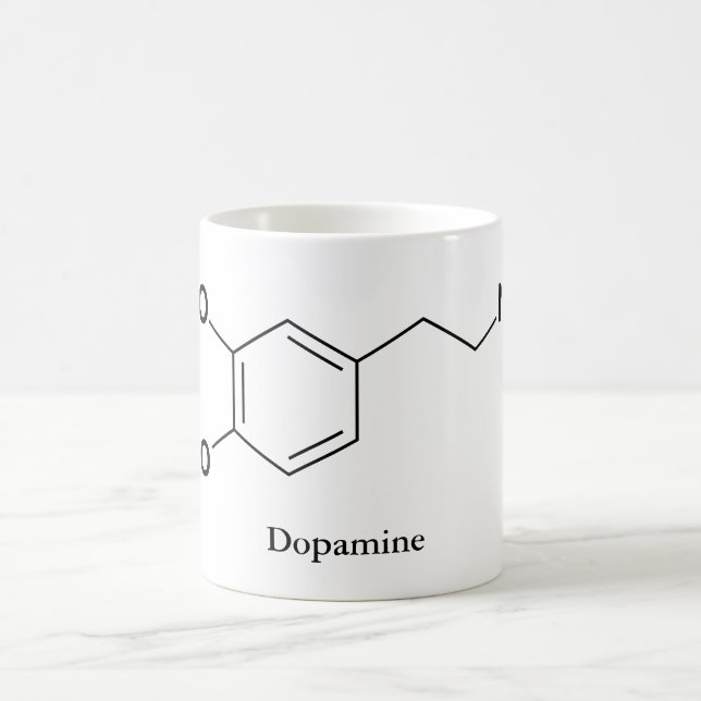 Taza De Café Molécula de dopamina Química Bioquímica (Centro)