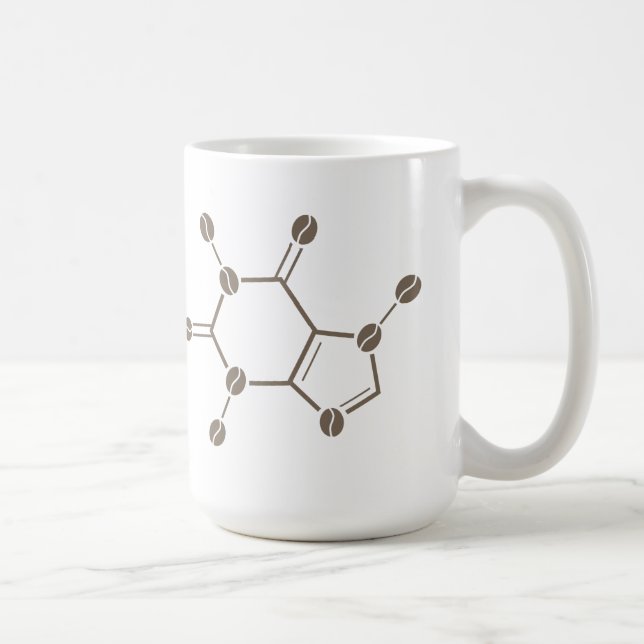 Taza De Café molécula de granos de cafeína (Derecha)