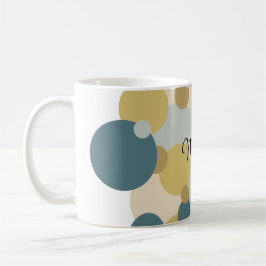 Taza De Café Moléculas amarillas y azules personalizadas