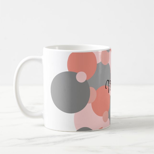Taza De Café Moléculas gris-naranja personalizadas (Izquierda)