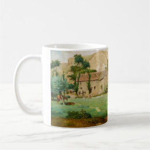 Taza De Café Molino de agua al pie de una montaña