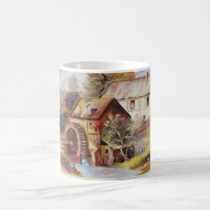 Taza De Café Molino de agua y río