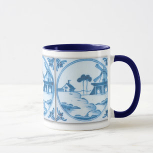 Taza de café Molino de Viento Delft Azul Blanco Vi