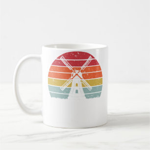 Taza De Café Molino de viento holandés al atardecer