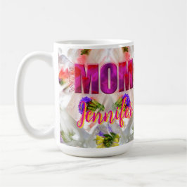 Taza De Café 'Mom-Boss-Fire' – Diseño floral en cubos 