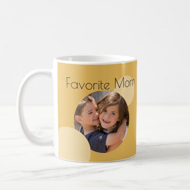 Taza De Café Mom Custom Photos Yellow Dots Coffee Mug (Izquierda)