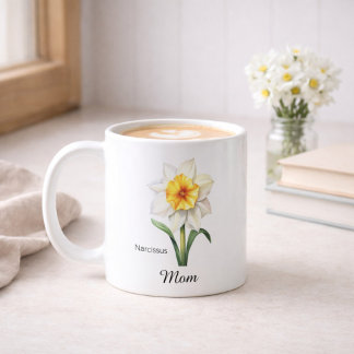 Taza De Café Mom December Birth Flower Narcissus