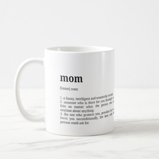 Taza De Café Mom Definition Poster | Dictionary Style (Izquierda)