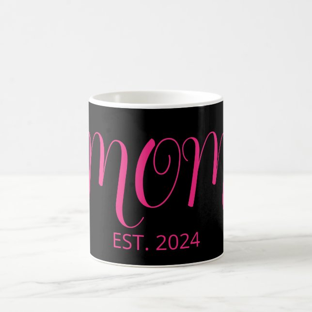 Taza De Café Mom Established Big Script New Mom Gift (Centro)