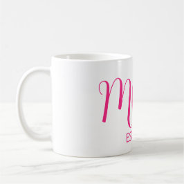 Taza De Café Mom Established Big Script New Mom Gift