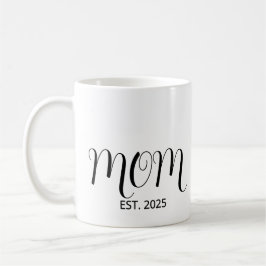 Taza De Café Mom Established Black Scrip New Mom Gift 