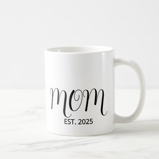 Taza De Café Mom Established Black Scrip New Mom Gift  (Derecha)