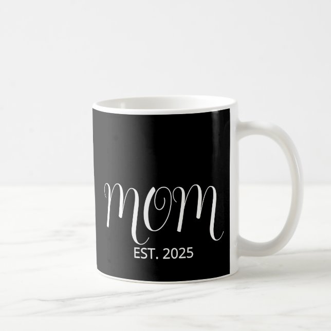 Taza De Café Mom Established Black Scrip New Mom Gift  (Derecha)