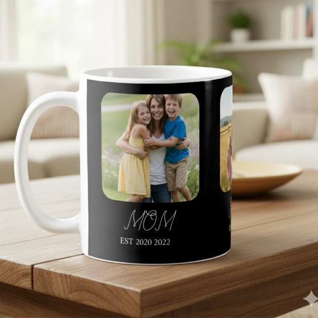 Taza De Café Mom Established Black Script 3 Photo   (Subido por el creador)