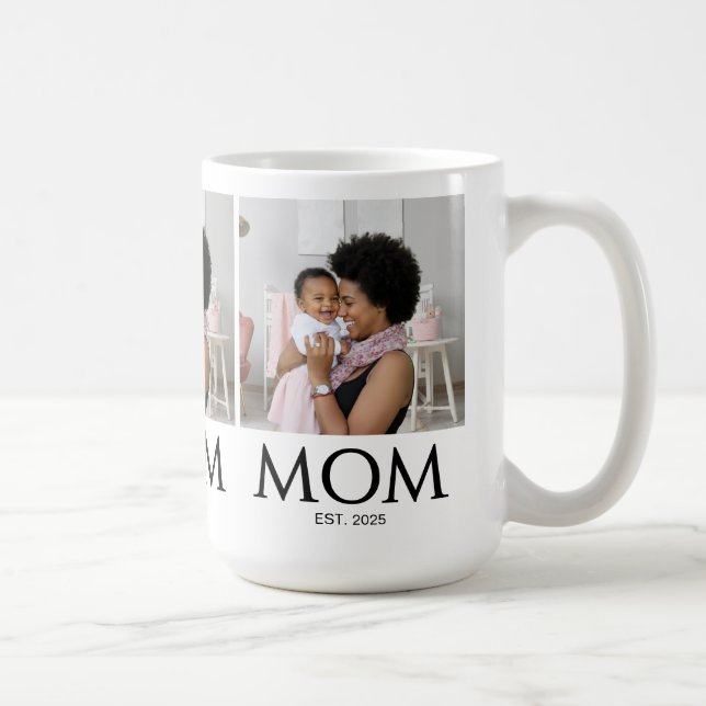 Taza De Café Mom Established Classic Caps White Photo (Derecha)