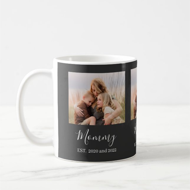 Taza De Café Mom Established Elegant Photo Script Black (Izquierda)