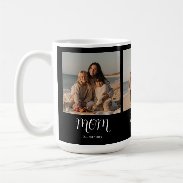 Taza De Café Mom Established Graceful Script Black 3 Photo (Izquierda)