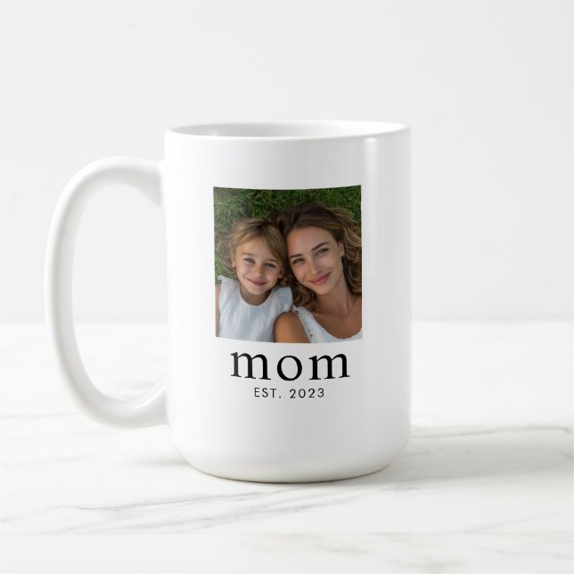 Taza De Café Mom Established Modern Black 2 Photo  (Izquierda)