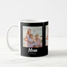 Taza De Café Mom Established Modern Script Black 3 Photo