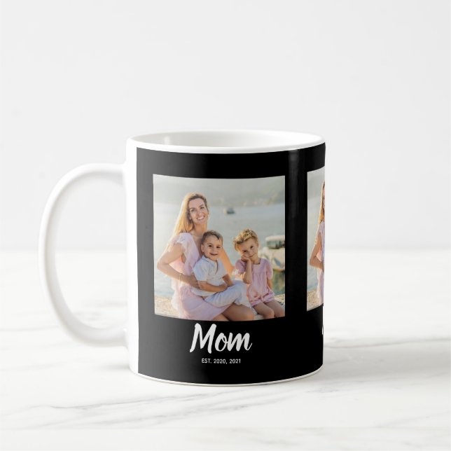 Taza De Café Mom Established Modern Script Black 3 Photo (Izquierda)