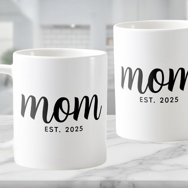 Taza De Café Mom Established New Mom Gift (Subido por el creador)