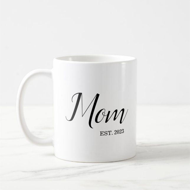 Taza De Café Mom Established New Mom Gift (Izquierda)