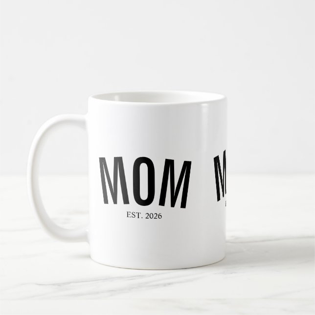 Taza De Café Mom Established New Mom Gift (Izquierda)