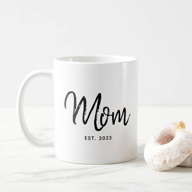 Taza De Café Mom Established New Mom Gift Coffee Mug (Con donut)