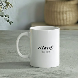 Taza De Café Mom Established New Mom Script Gift