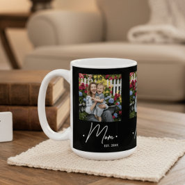 Taza De Café Mom Established Script 3 Photo Black