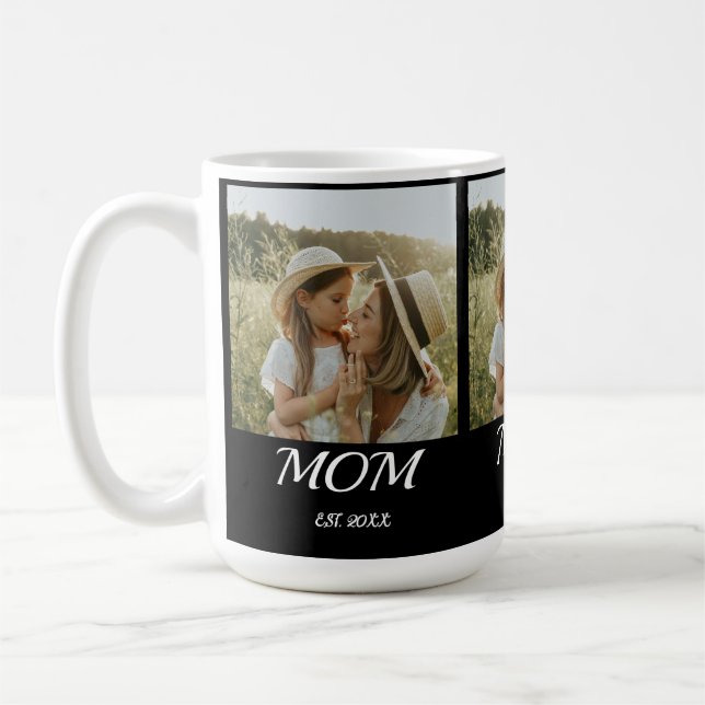 Taza De Café Mom Established Script Black 3 Photo (Izquierda)