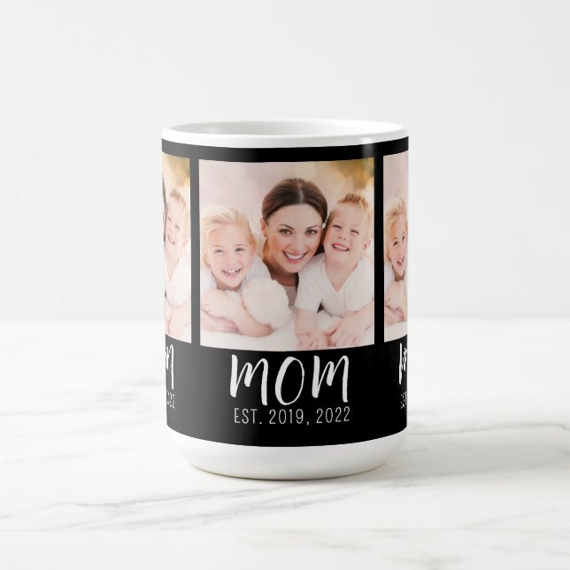 Taza De Café Mom Established Script Black 3 Photo  (Centro)