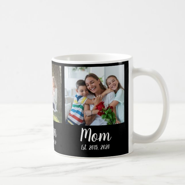 Taza De Café Mom Established Script Black 3 Photo (Derecha)