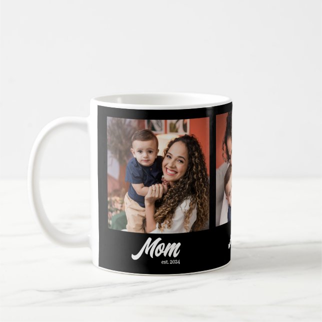 Taza De Café Mom Established Script Black 3 Photo (Izquierda)