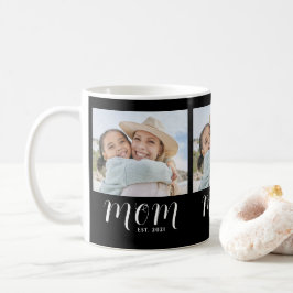 Taza De Café Mom Established Script Black 3 Photo