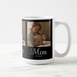 Taza De Café Mom Established Script Black 3 Photo
