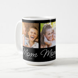 Taza De Café Mom Established Script Black 3 Photo