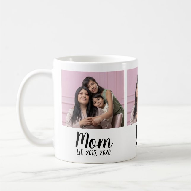 Taza De Café Mom Established Script Black 3 Photo (Izquierda)