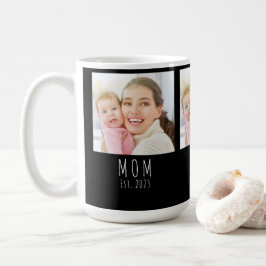 Taza De Café Mom Established Script Black 3 Photo