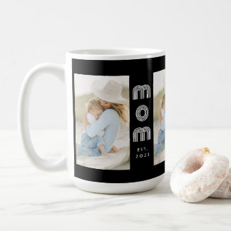 Taza De Café Mom Established Script Black 3 Photo 