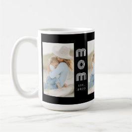 Taza De Café Mom Established Script Black 3 Photo 