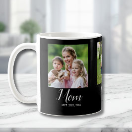 Taza De Café Mom Established Script Black 3 Photo