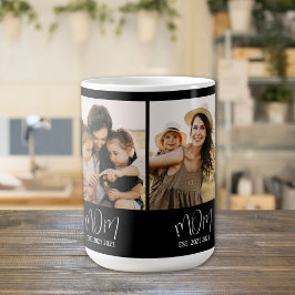 Taza De Café Mom Established Script Black 3 Photo