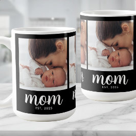 Taza De Café Mom Established Script Black 3 Photo