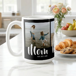 Taza De Café Mom Established Script Black 3 Photo