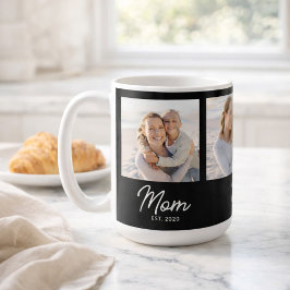 Taza De Café Mom Established Script Black 3 Photo